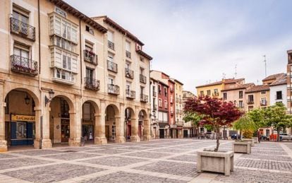 Plaza del Mercado, en el casco antiguo de Logroño (La Rioja).