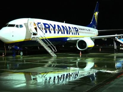 Un avi&oacute;n de Ryanair. 