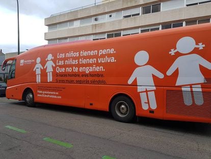 El autobús de Hazte Oír en Madrid.