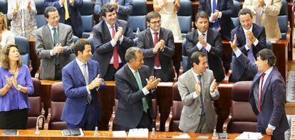 Ignacio González, tras su discurso este jueves en la Asamblea de Madrid