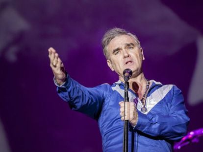 Morrissey, durante su actuaci&oacute;n el 1 de mayo, en el festival SOS 4.8, de Murcia.