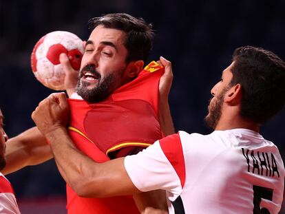 Raúl Entrerríos, en el partido entre España y Egipto.