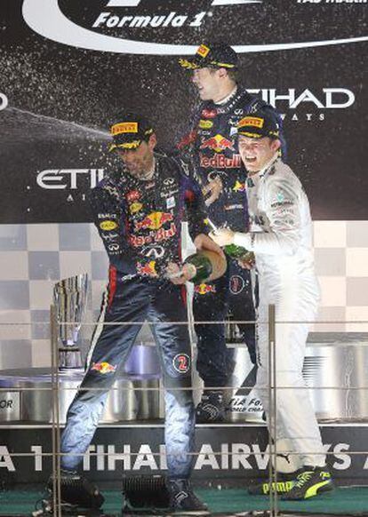 Vettel, Webber y Rosberg en el podio del Gran Premio de Abu Dabi