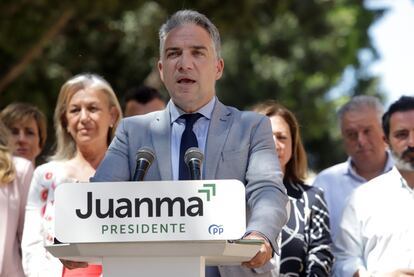 El coordinador general del PP, Elías Bendodo, en Málaga, este lunes.