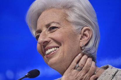 La directora gerente del FMI, Christine Lagarde, este jueves en Washington.