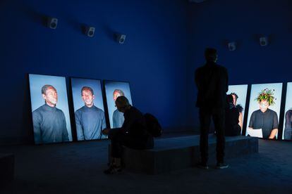 Una instalación de vídeo de la artista surafricana Gabrielle Goliath, en el pabellón central de la Bienal de Venecia.
