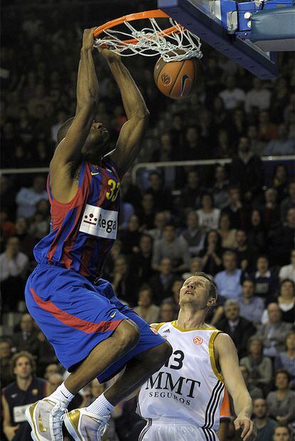 Pete Mickeal, durante el partido ante el Real Madrid de la Euroliga.