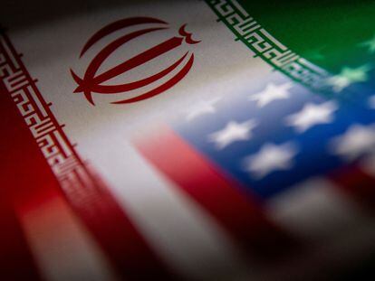 Las banderas de Estados Unidos e Irán fundidas en una imagen