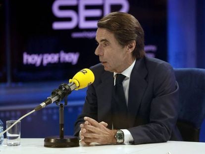 El expresidente del Gobierno Jos&eacute; Mar&iacute;a Aznar, en una entrevista en la cadena SER el pasado d&iacute;a 8. 