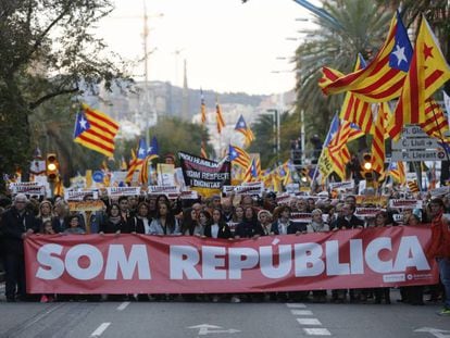 Manifestación independentista organizada por la ANC y Òmnium en Barcelona