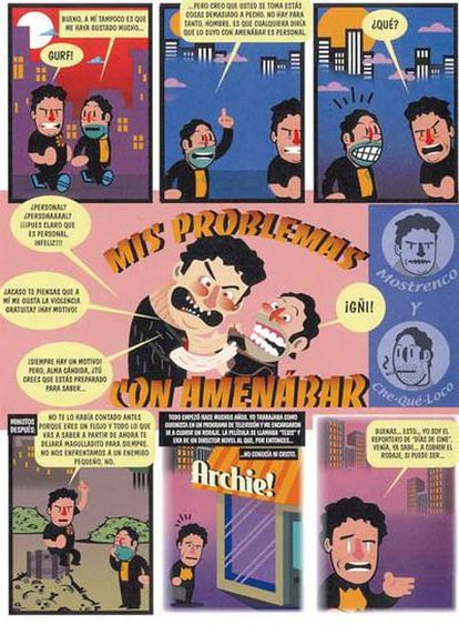 <b>Reproducción de una página del cómic <i>Mis problemas con Amenábar</i>, cuyo guionista es Jordi Costa</b>