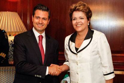 Pe&ntilde;a Nieto y Rousseff en enero en Chile.