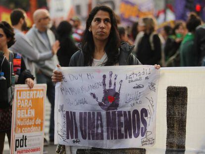 Manifestantes piden en Buenos Aires en agosto de 2016 la liberaci&oacute;n de Bel&eacute;n cuando llevaba m&aacute;s de dos a&ntilde;os presa por aborto.