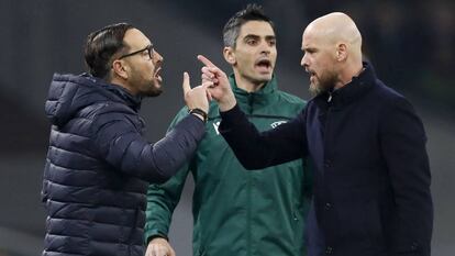 Bordalás y Ten Hag, encarados en Ámsterdam.