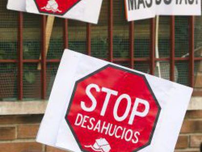 Protesta de la Plataforma de Afectados por la Hipoteca (PAH) en Madrid