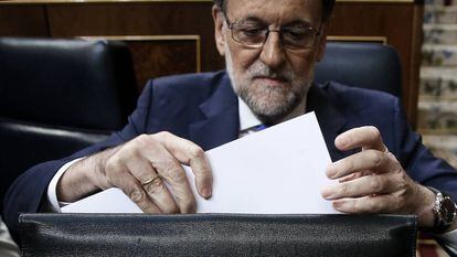 Mariano Rajoy en el &uacute;ltimo debate de investidura, el pasado mes de agosto.