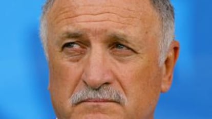 Scolari, durante el partido de semifinales entre Brasil y Alemania.