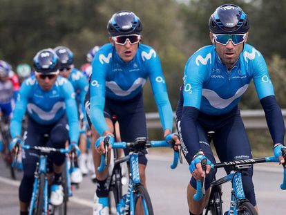 Valverde, Soler y Nairo, durante la pasada Volta.