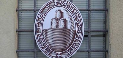 Logo de MPS en Siena (Italia).