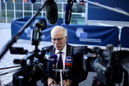 El Alto Representante para Asuntos Exteriores de la Unión Europea, Josep Borrell, en rueda de prensa en Luxemburgo este lunes.