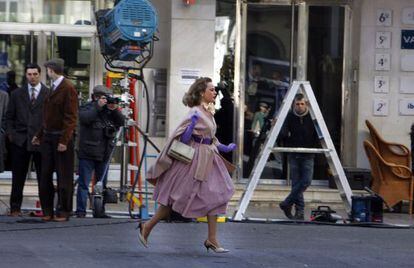 Rodaje de '¡Atraco!', dirigida por Eduard Cortés, en el centro de Valencia.