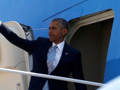 Barack Obama, antes de viajar a Varsovia, Polonia.