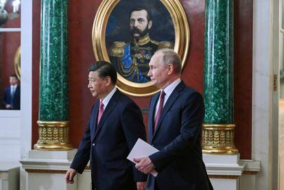 Putin y Xi, este martes en el Kremlin.
