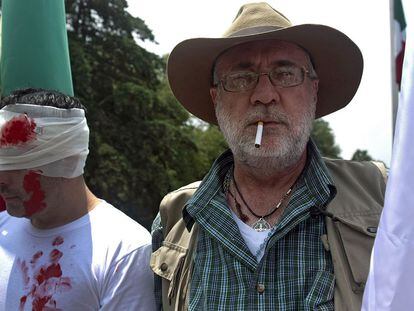 El poeta mexicano Javier Sicilia, en una marcha contra la violencia.