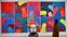 Obras de arte del artista y diseñador estadounidense KAWS (Brian Donnelly), de la exposición 'KAWS: WHAT PARTY' en el Museo de Brooklyn.