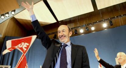 El candidato socialista a la Presidencia del Gobierno, Alfredo Pérez Rubalcaba.