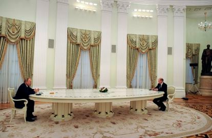 Putin y Scholz, durante su encuentro del 15 de febrero en el Kremlin.