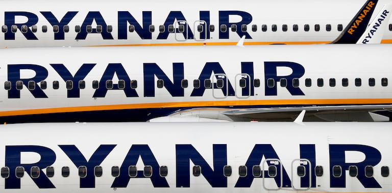 Aviones de Ryanair en el aeropuerto de Stansted, el noroeste de Londres.
