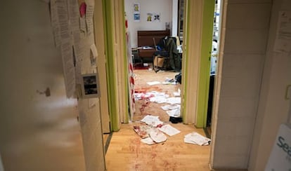 La redacción del 'Charlie Hebdo' tras el atentado.