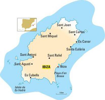 Mapa de Ibiza.