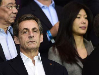 Nicolas Sarkozy, en el partido de Champions del PSG y el Bar&ccedil;a. 