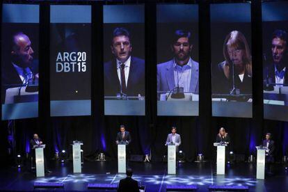 Los participantes en el debate presidencial argentino.