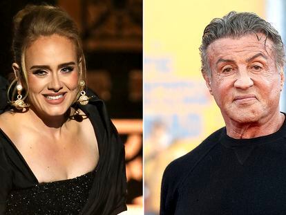 La cantante Adele y el actor Sylvester Stallone.