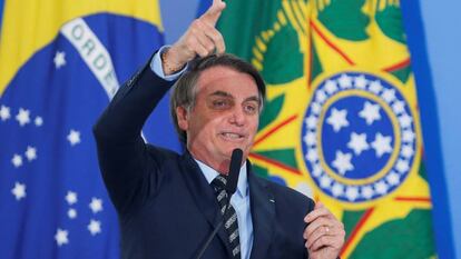 El presidente de Brasil, Jair Bolsonaro, durante un acto en Brasilia.