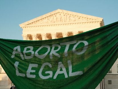 Manifestación a favor del aborto frente al sede del Tribunal Supremo de Estados Unidos.