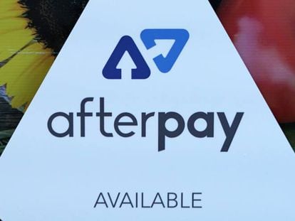 Logo de Afterpay en una tienda de Sídney (Australia). 
