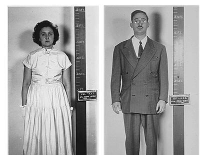 Julius y Ethel Rosenberg, en 1950, tras ser detenidos bajo la acusación de conspirar para cometer espionaje.