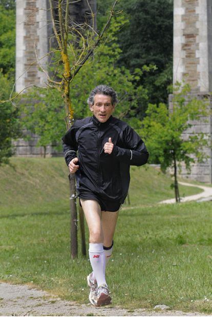 Silvosa, durante su entrenamiento diario en el paseo do Rato.