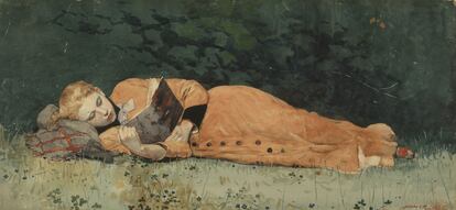 'The New Novel' (1877), de Winslow Homer.