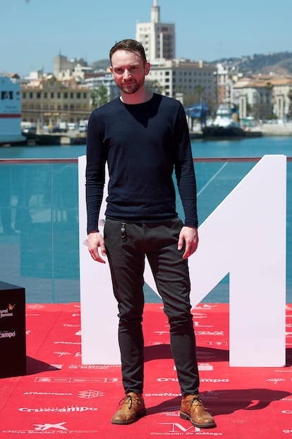 El actor Bruno Sevilla en el estreno de 'Las Distancias' en Málaga en 2018.