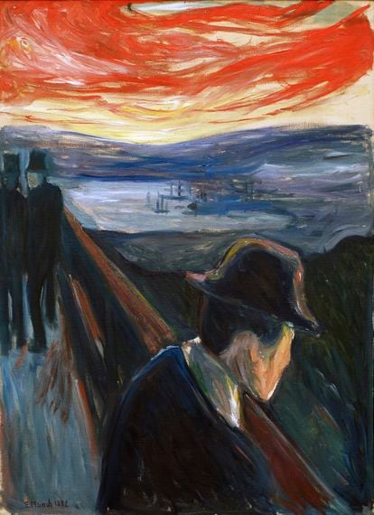 'Desesperanza' (1892), de Edvard Munch, el cuadro que anuncia 'El grito', que pintó un año más tarde.