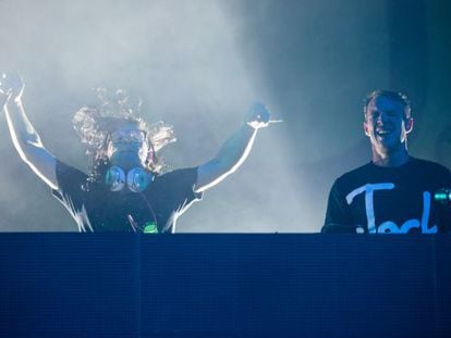 Skrillex en una actuación en Los Ángeles.
