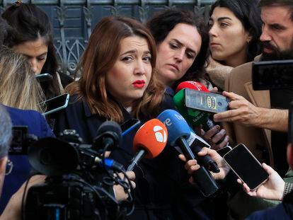 La secretaria de Estado de Igualdad, Ángela Rodríguez, hablaba ante la prensa el jueves en Madrid.