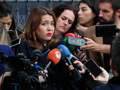 La secretaria de Estado de Igualdad, Ángela Rodríguez, hablaba ante la prensa el jueves en Madrid.