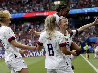 Rapinoe celebra el primer tanto de Estados Unidos ante Francia.