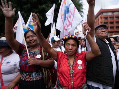 Thelma Cabrera, candidata del Movimiento de Liberación de los Pueblos, en 2019, en Guatemala.